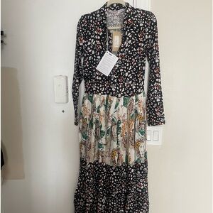 Connor Blake hand crafted Midi color block dress